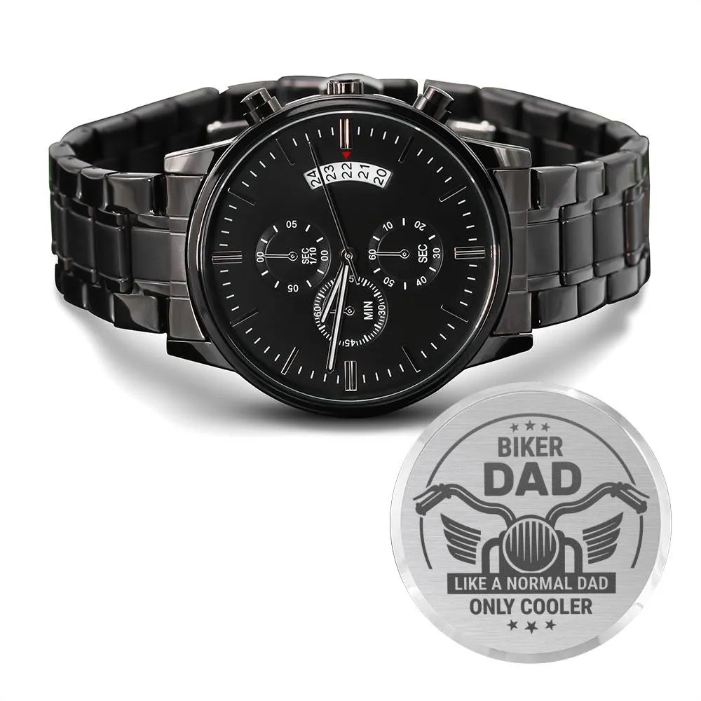 Engraved Watch Gift For Biker Dude Dad From Daughter, Son