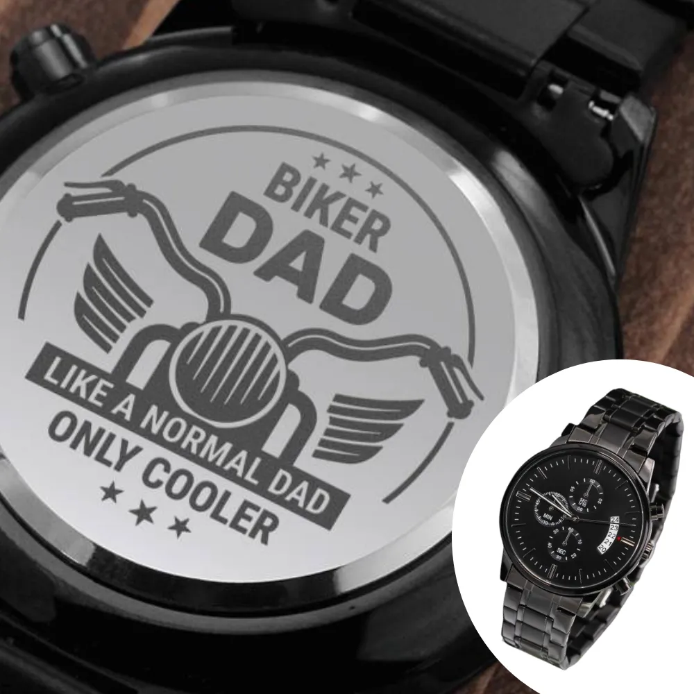 Engraved Watch Gift For Biker Dude Dad From Daughter, Son