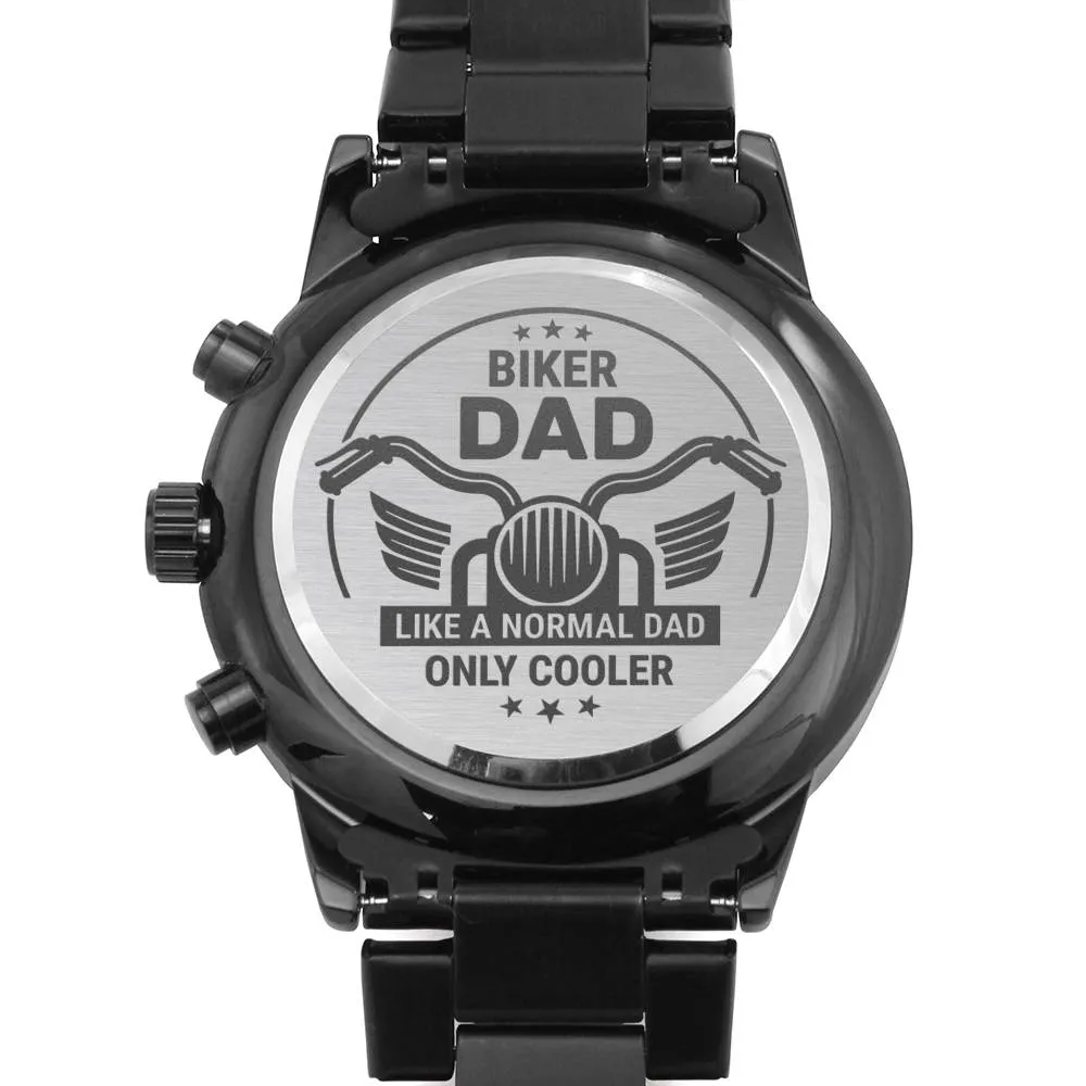 Engraved Watch Gift For Biker Dude Dad From Daughter, Son