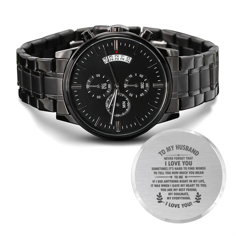 Engraved Watch Gift For Husband Gift From Wife - My Soulmate, My Everything