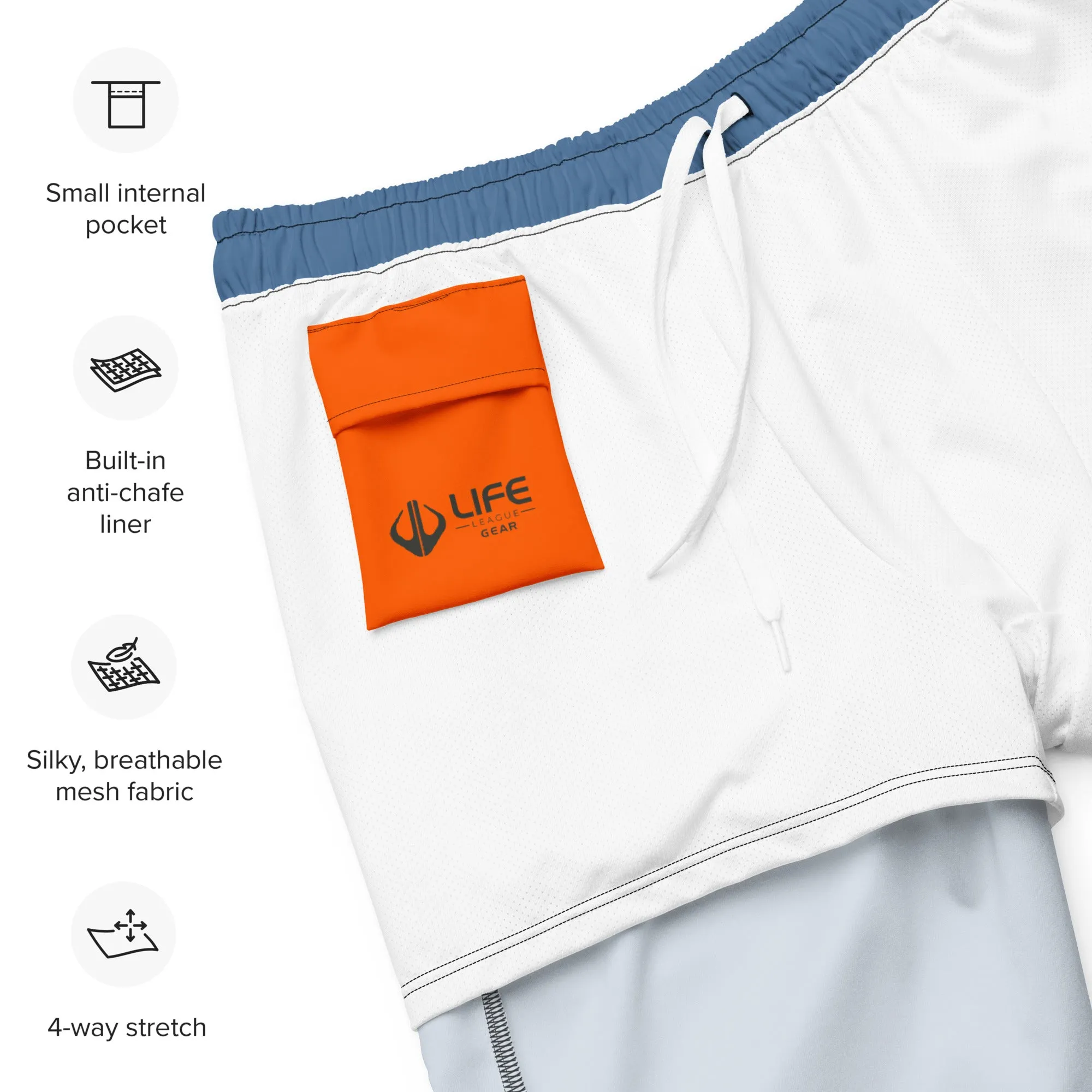 Enjoy Life. - Men's "HYBRID" Swim/Gym Hybrid Shorts (OCEAN BLUE CORAL)