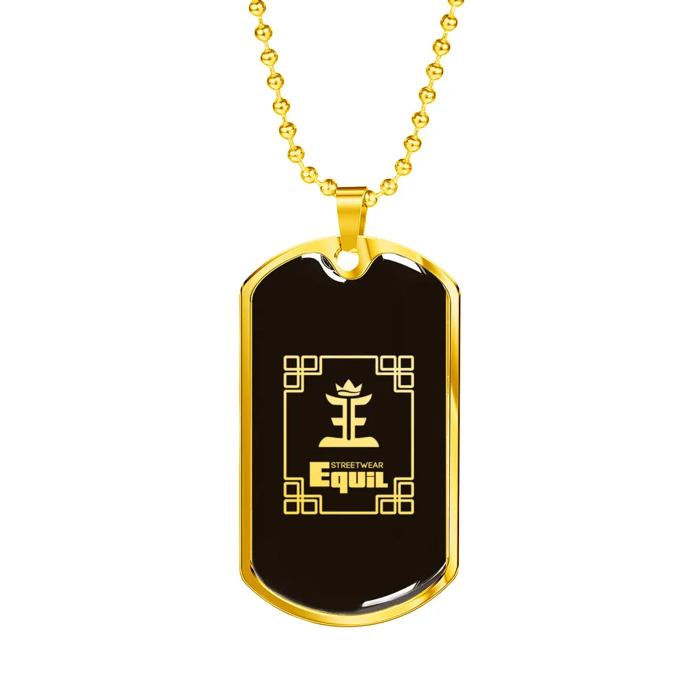 Equil Streetwear Logo Dog Tag - Gold (Engraving Available)