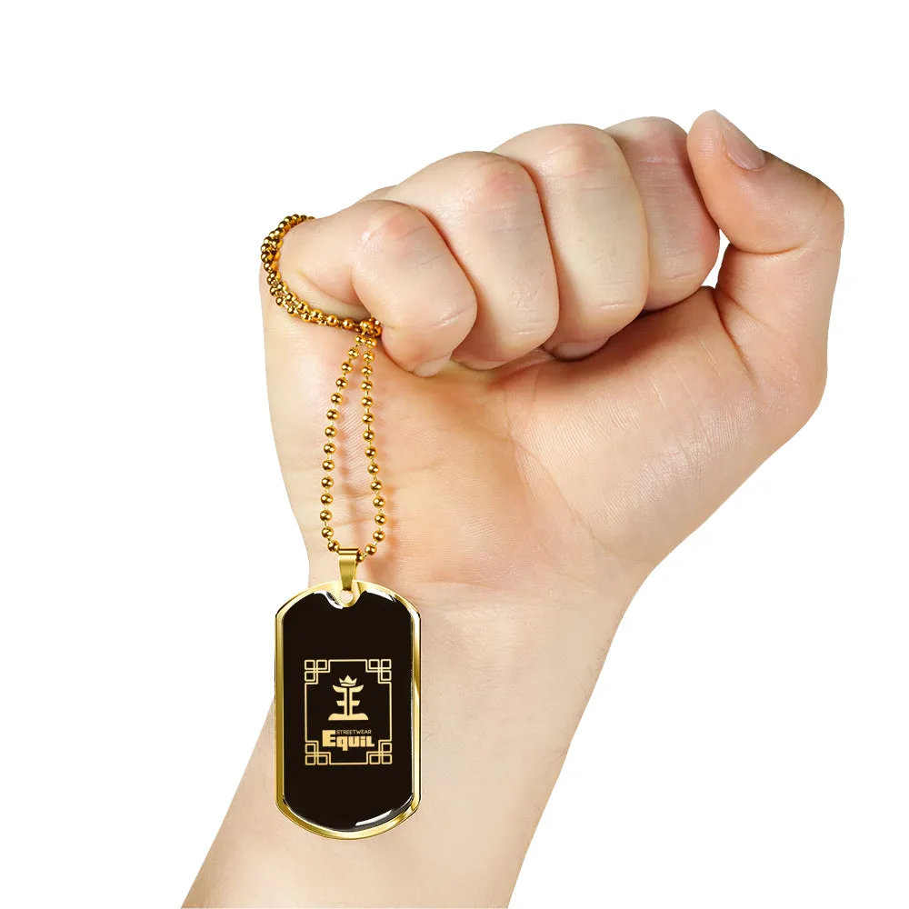 Equil Streetwear Logo Dog Tag - Gold (Engraving Available)