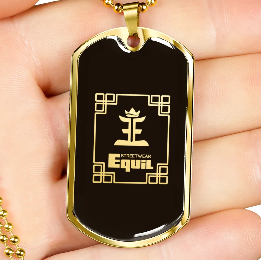 Equil Streetwear Logo Dog Tag - Gold (Engraving Available)