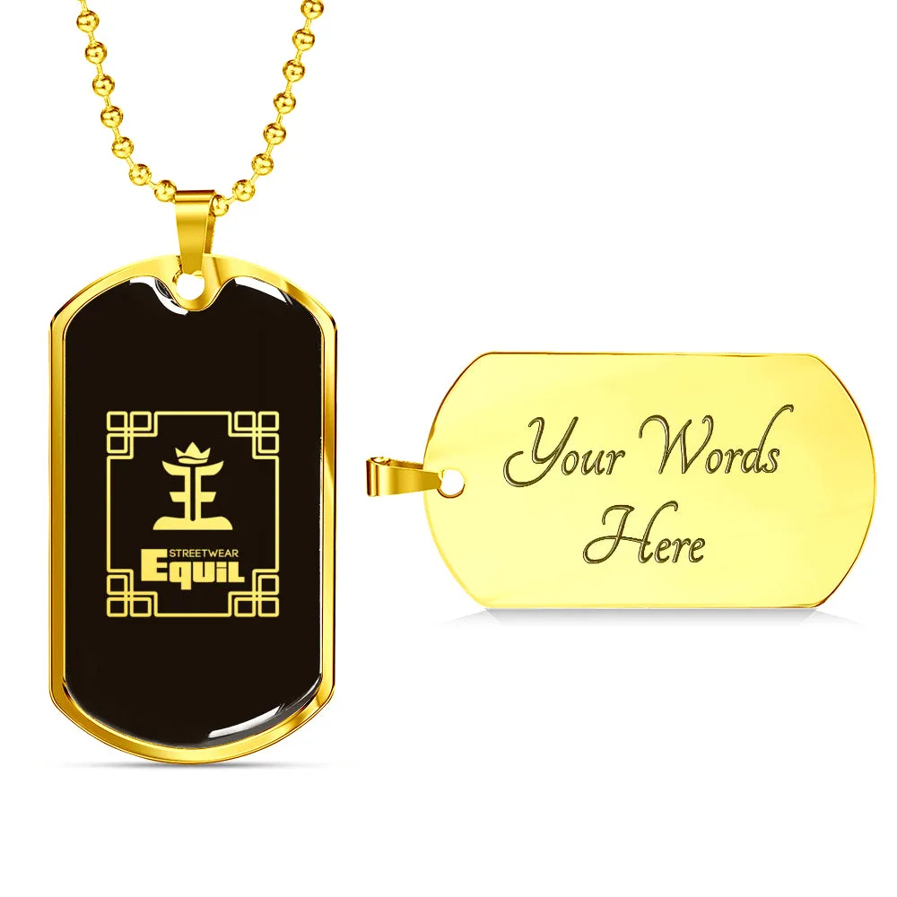 Equil Streetwear Logo Dog Tag - Gold (Engraving Available)
