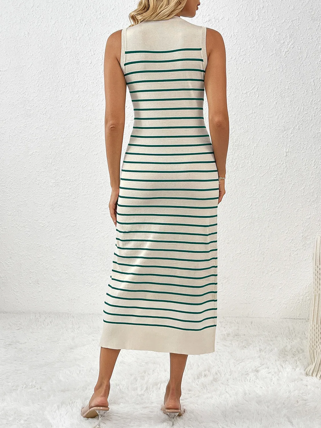 Esme Round Neck Sleeve Midi Knit Dress