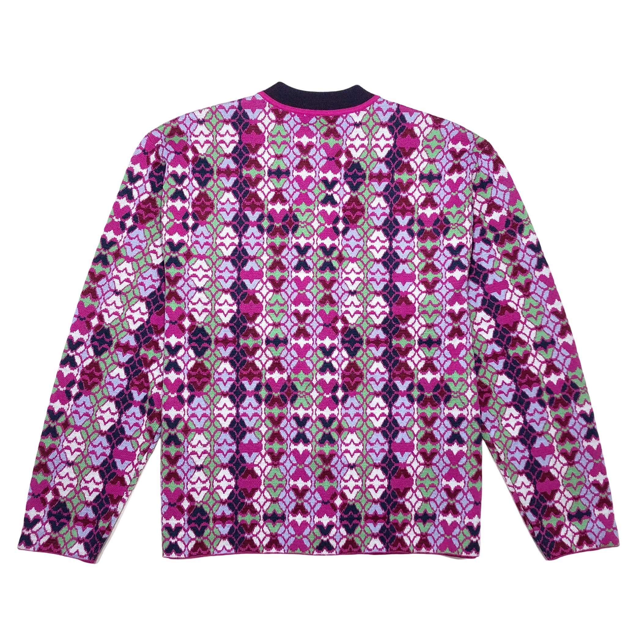 ETA MERINO CREW NECK CARDIGAN in MOSAIC