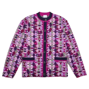 ETA MERINO CREW NECK CARDIGAN in MOSAIC