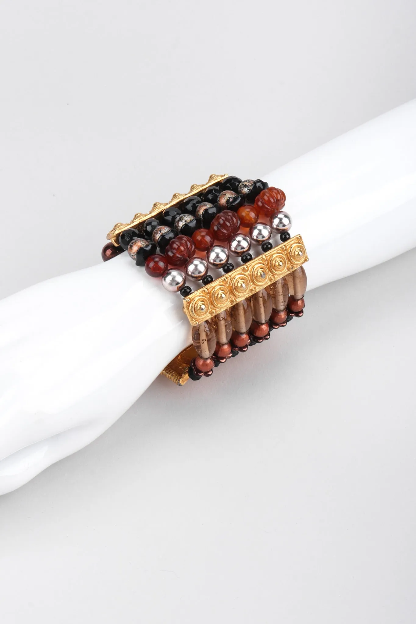Etruscan Beaded Cuff Bracelet
