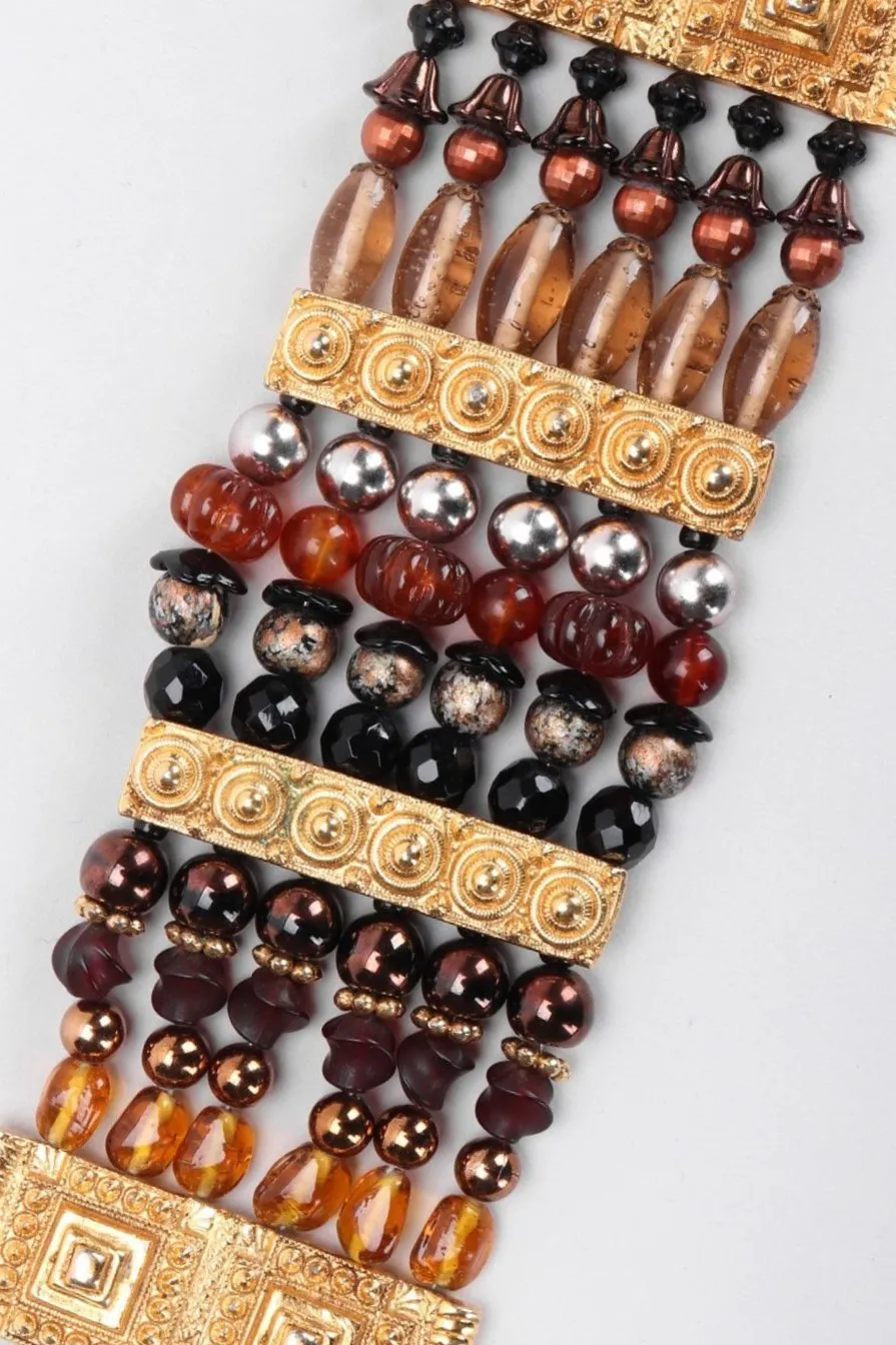 Etruscan Beaded Cuff Bracelet