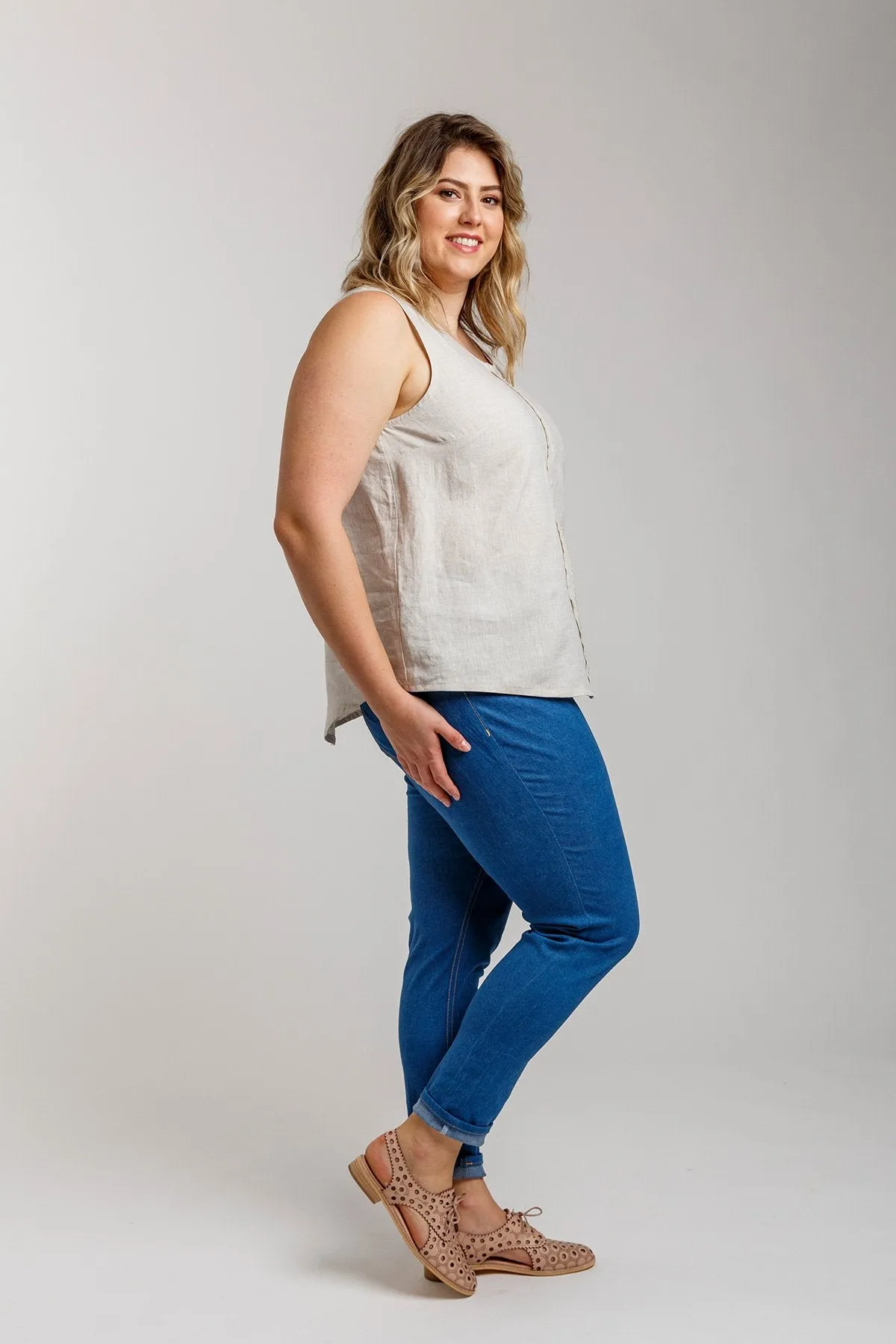 Eucalypt Curve woven tank top & dress pattern