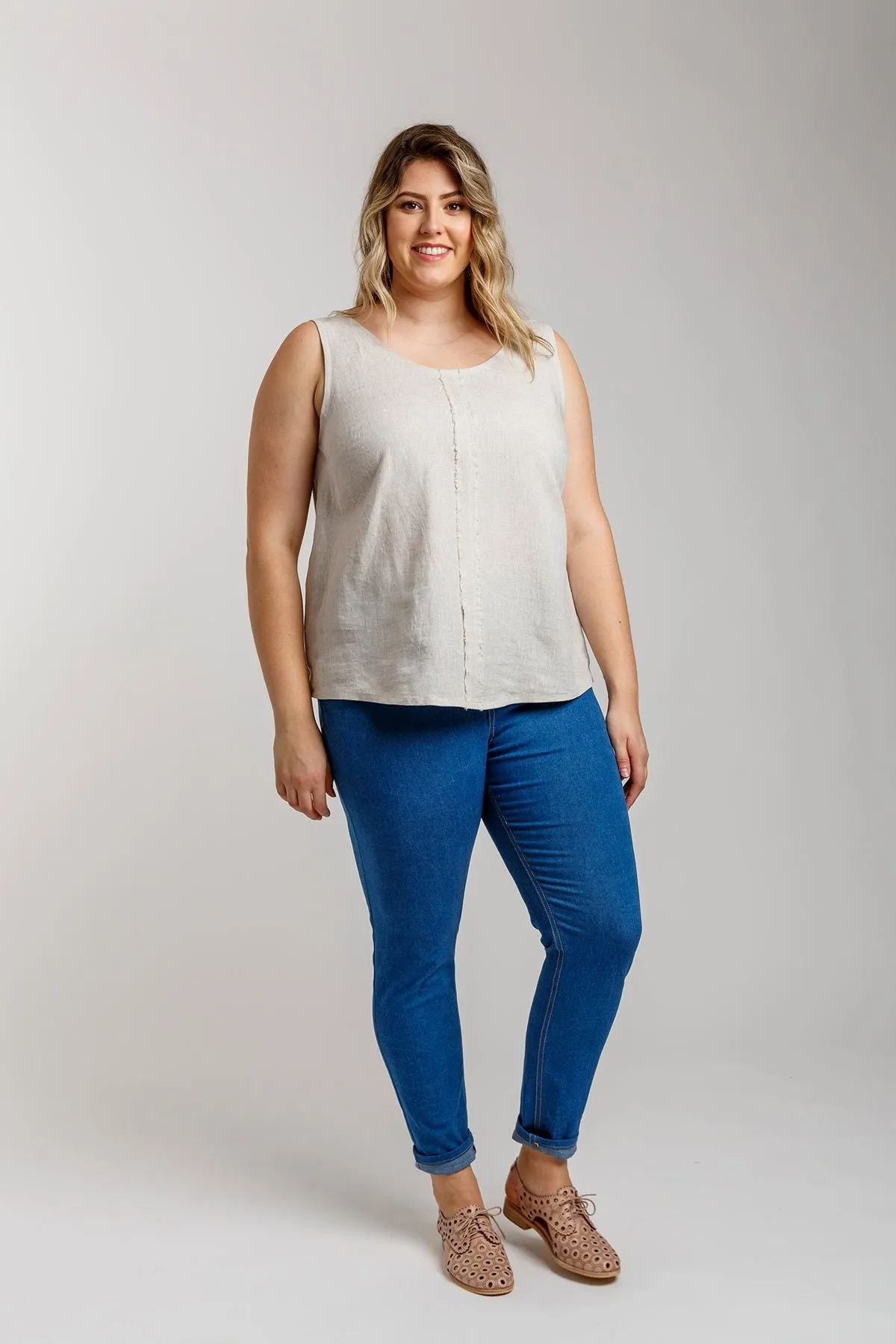 Eucalypt Curve woven tank top & dress pattern