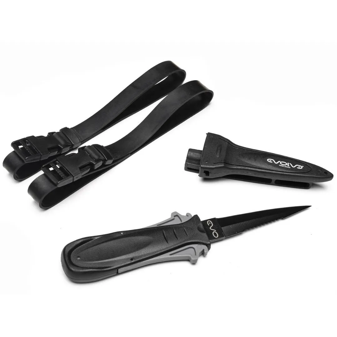 Evolve Stealth Dive Knife – Quick Release Teflon Coated