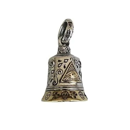 Eye of God Sterling Silver Bell Pendant