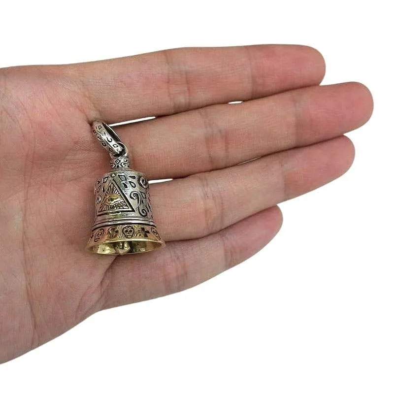 Eye of God Sterling Silver Bell Pendant