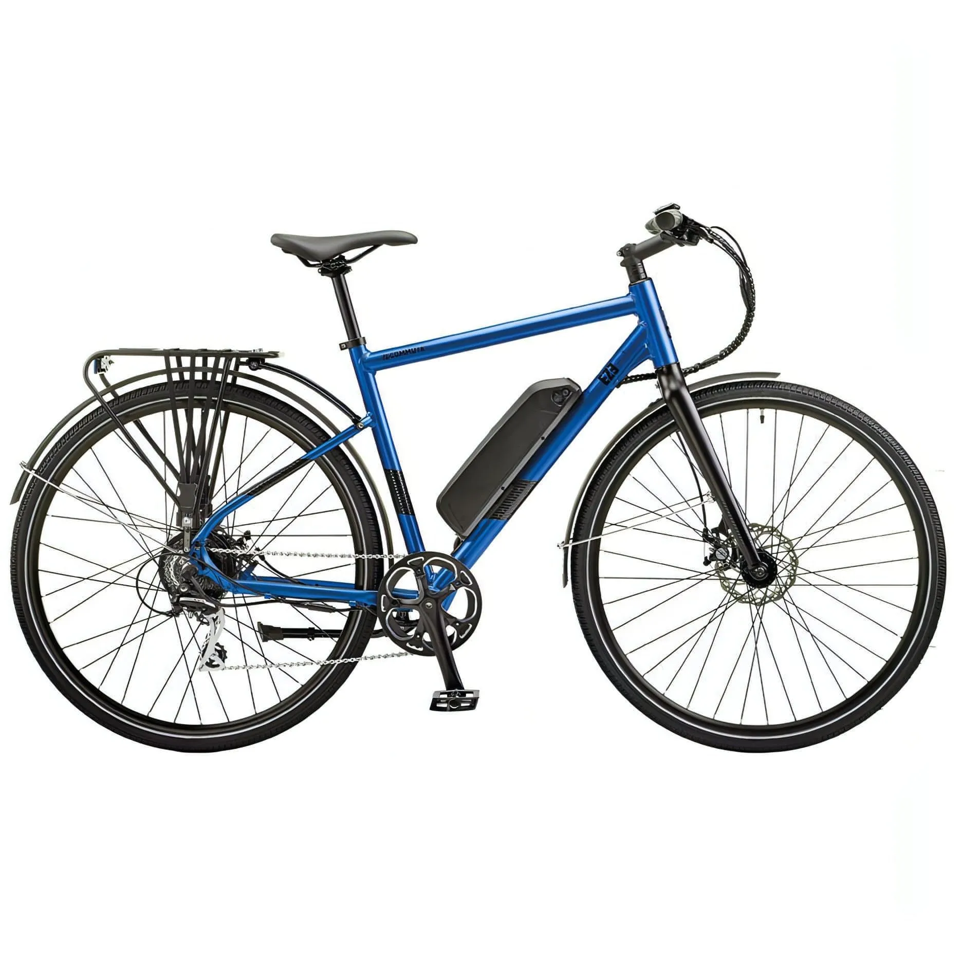 Ezego Commute EX Electric Hybrid Bike - Matt Metallic Blue