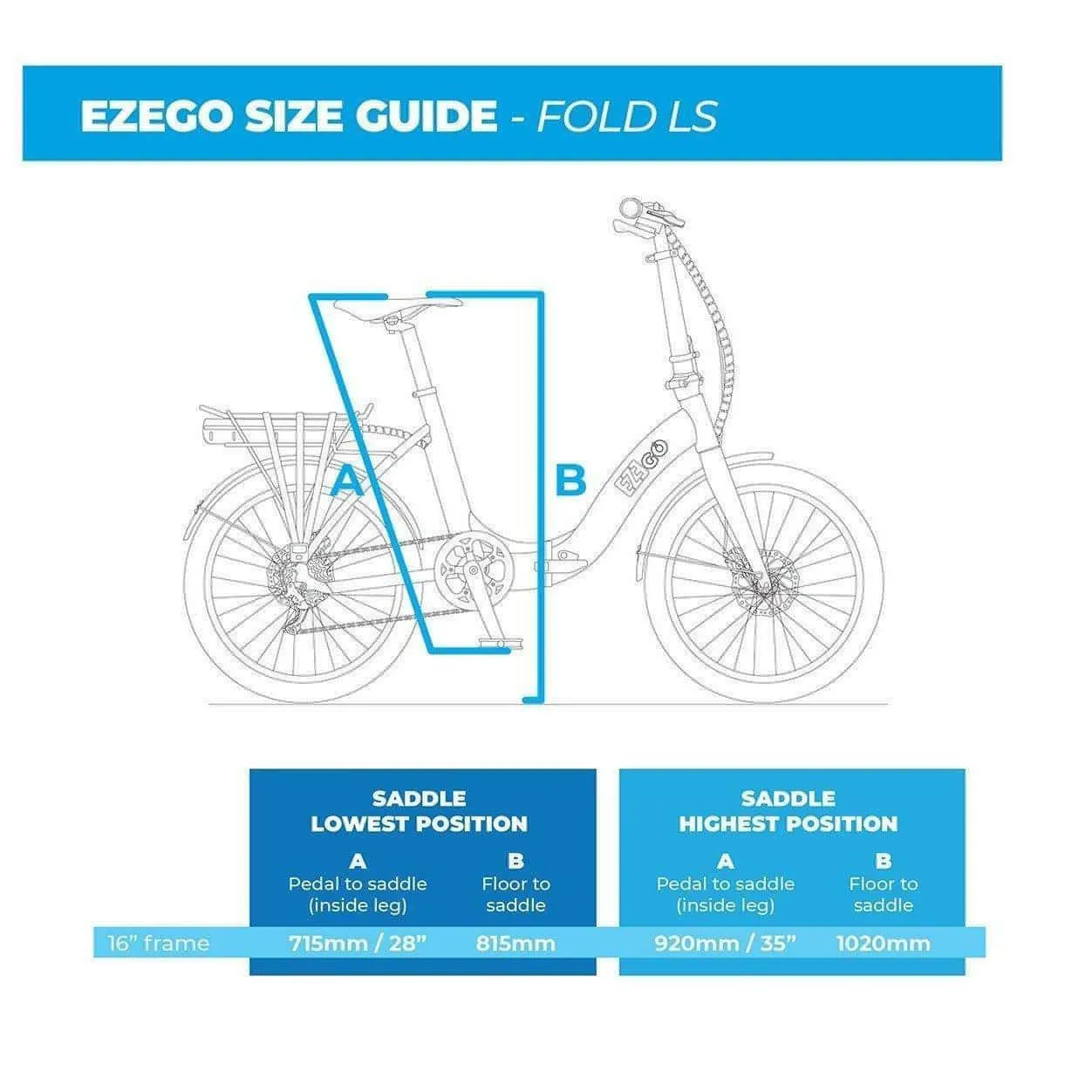 Ezego Fold LS Electric Folding Bike - Grey