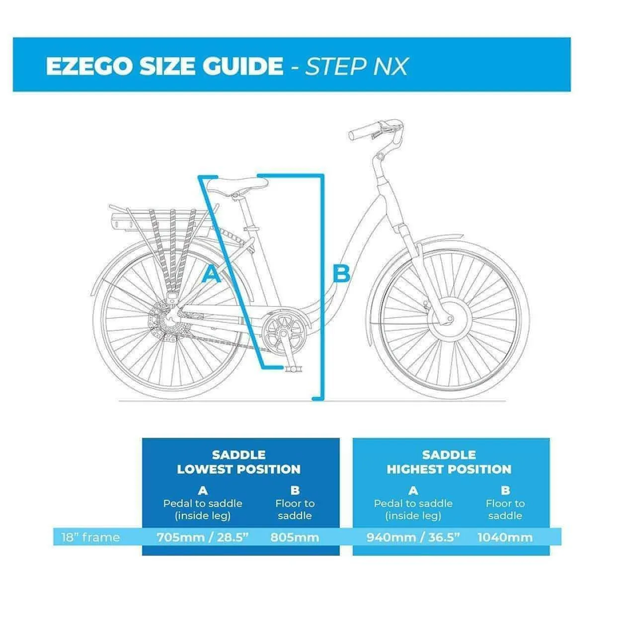 Ezego Step NX 700c Electric Hybrid Bike 500Wh - Blue