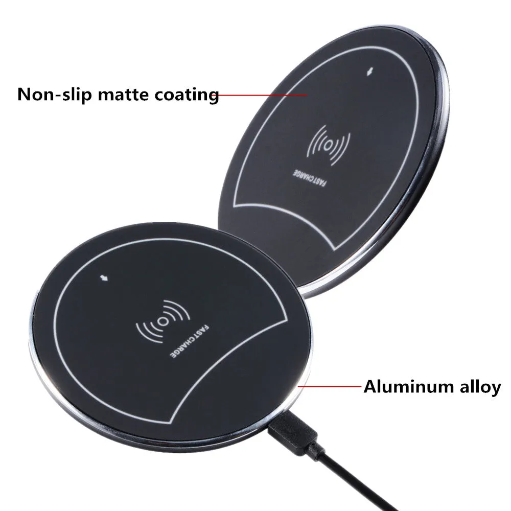 F10 Ultrathin Qi Fast Wireless Charger Pad for iPhone 8 Apple X Samsung Galaxy S7 S7 S8 Plus Phone Base red