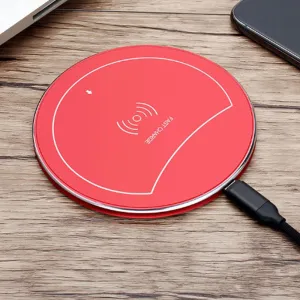 F10 Ultrathin Qi Fast Wireless Charger Pad for iPhone 8 Apple X Samsung Galaxy S7 S7 S8 Plus Phone Base red