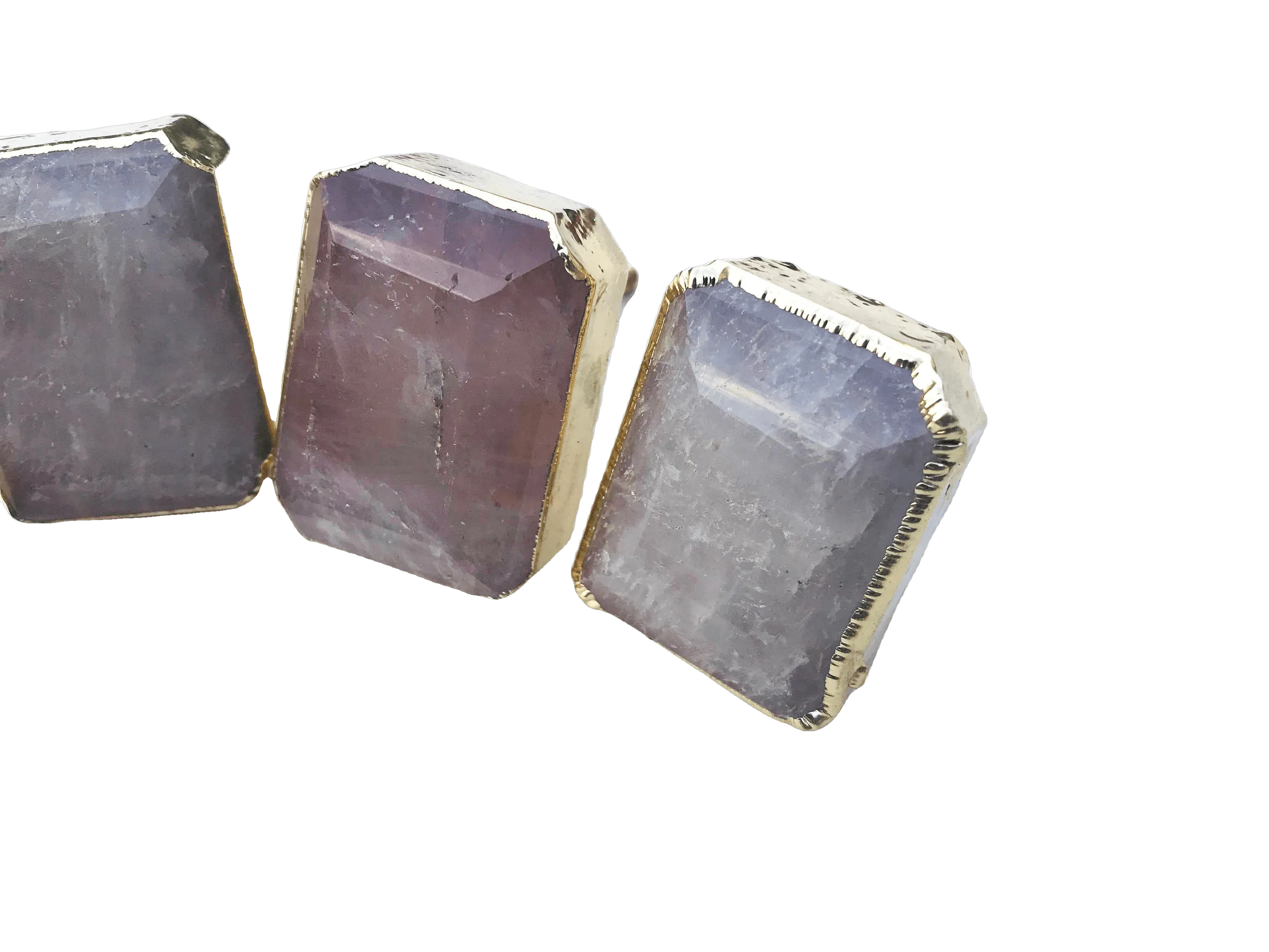 Faceted Clear Quartz Cabinet Door Pull Handle - Set of 4