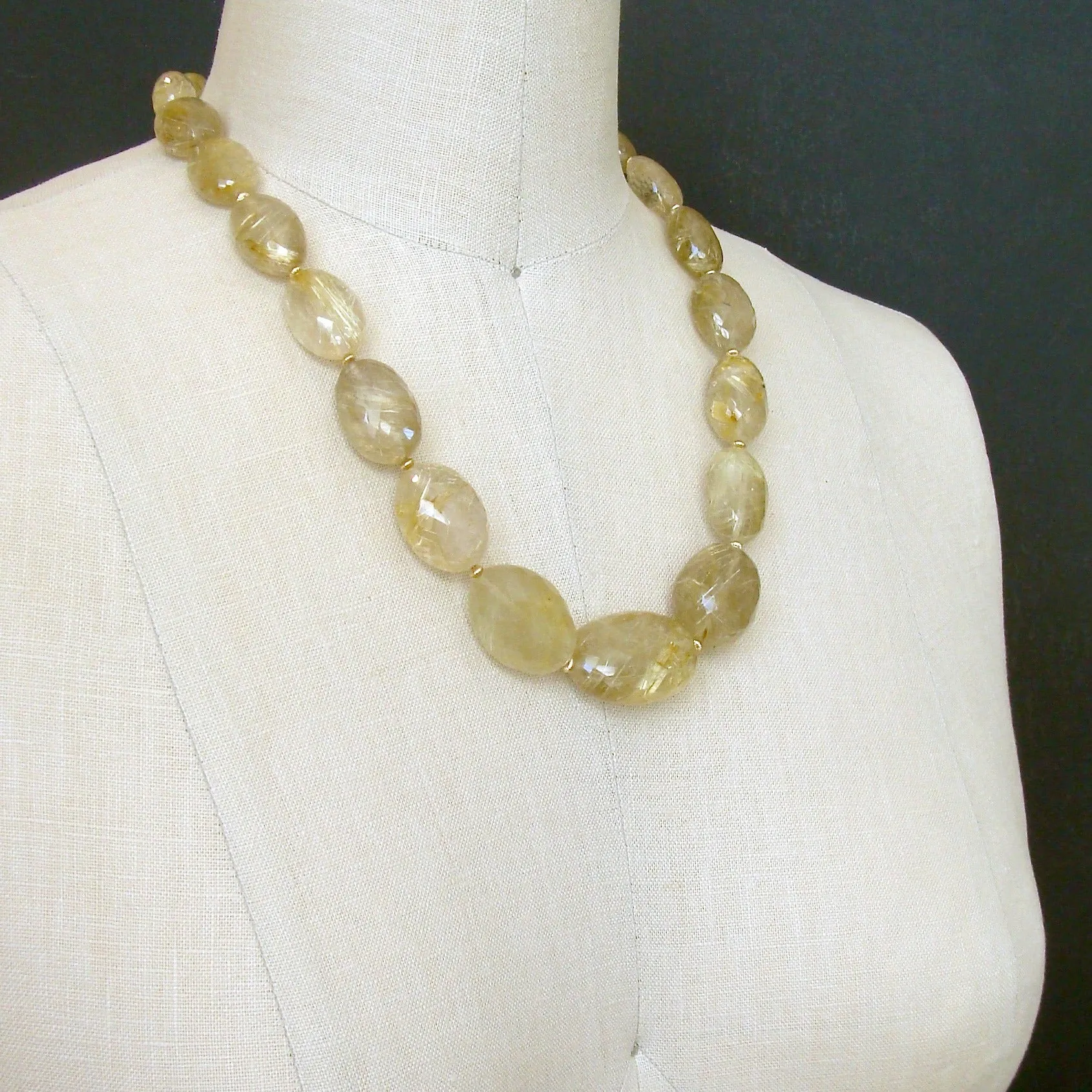 Faceted Rutilated Quartz Necklace - Lisa Necklace