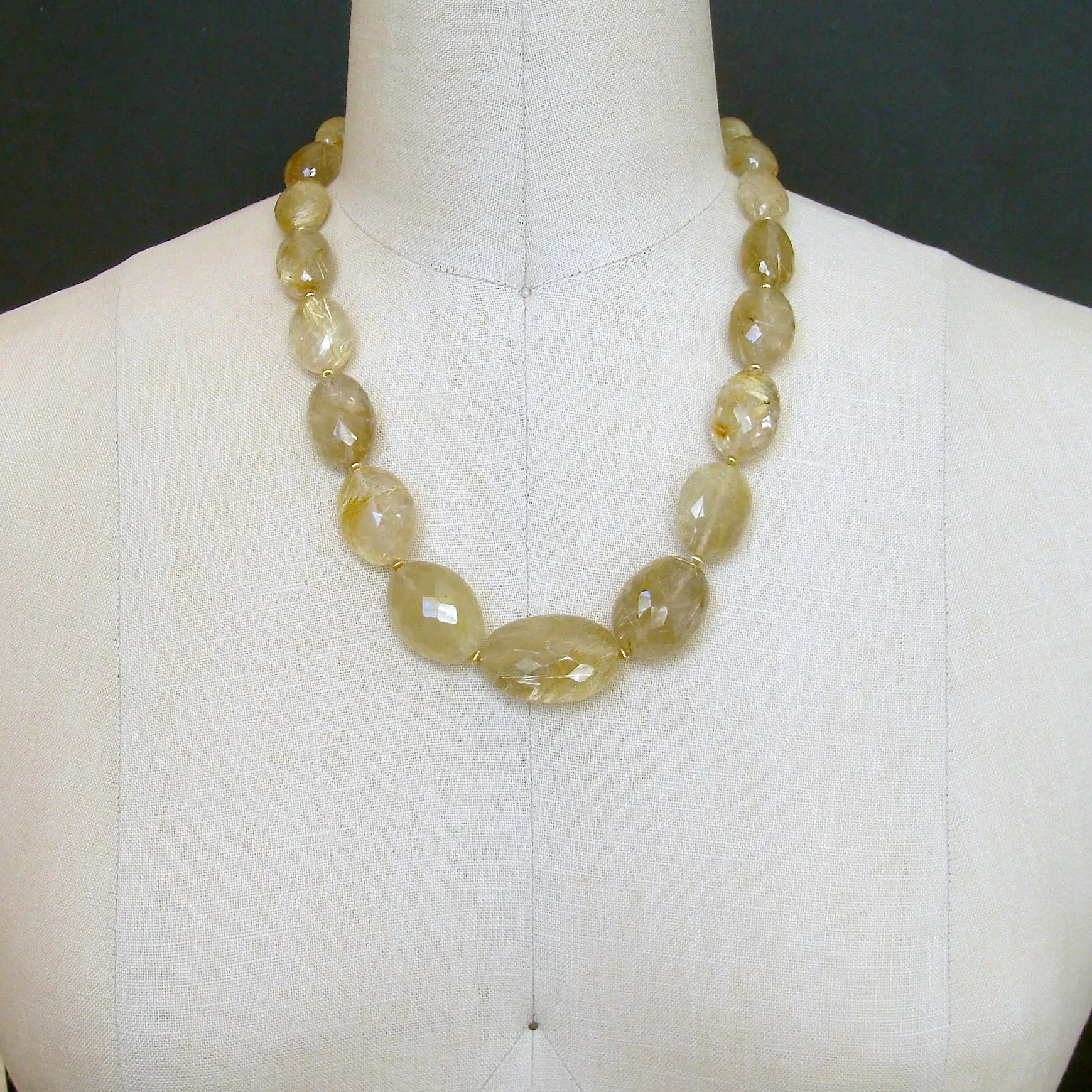 Faceted Rutilated Quartz Necklace - Lisa Necklace