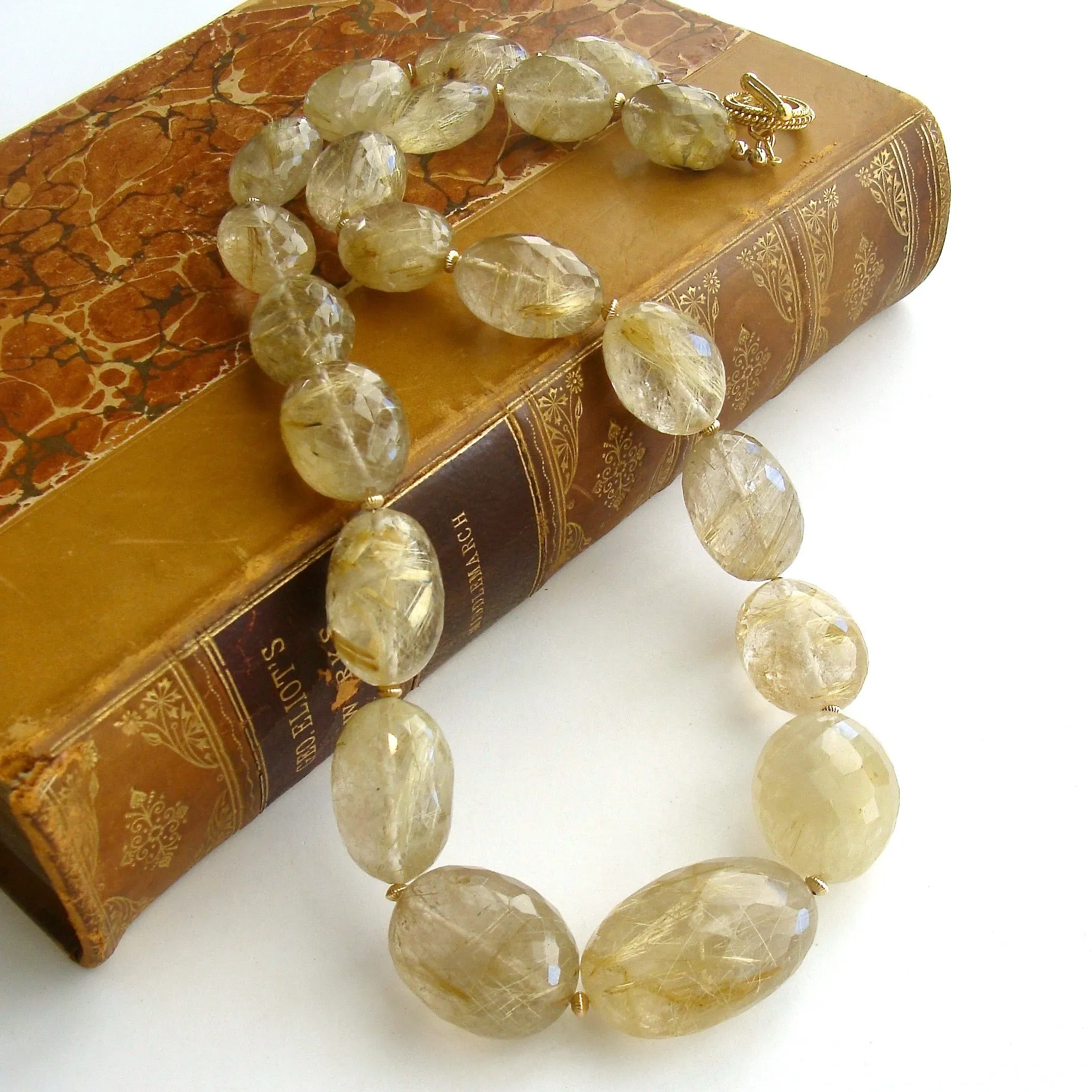 Faceted Rutilated Quartz Necklace - Lisa Necklace