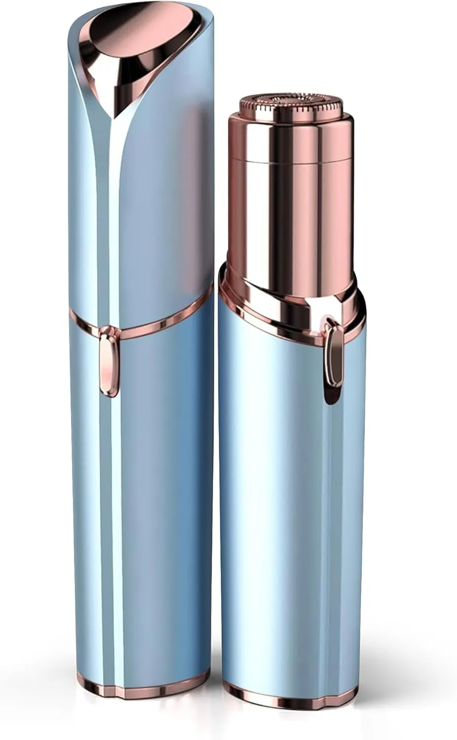 Facial Hair Remover for Women - as Seen on TV Painless Face Shaver - Electric Hair Removal Device for Face Lips Peach Fuzz with Light (Rose Gold)