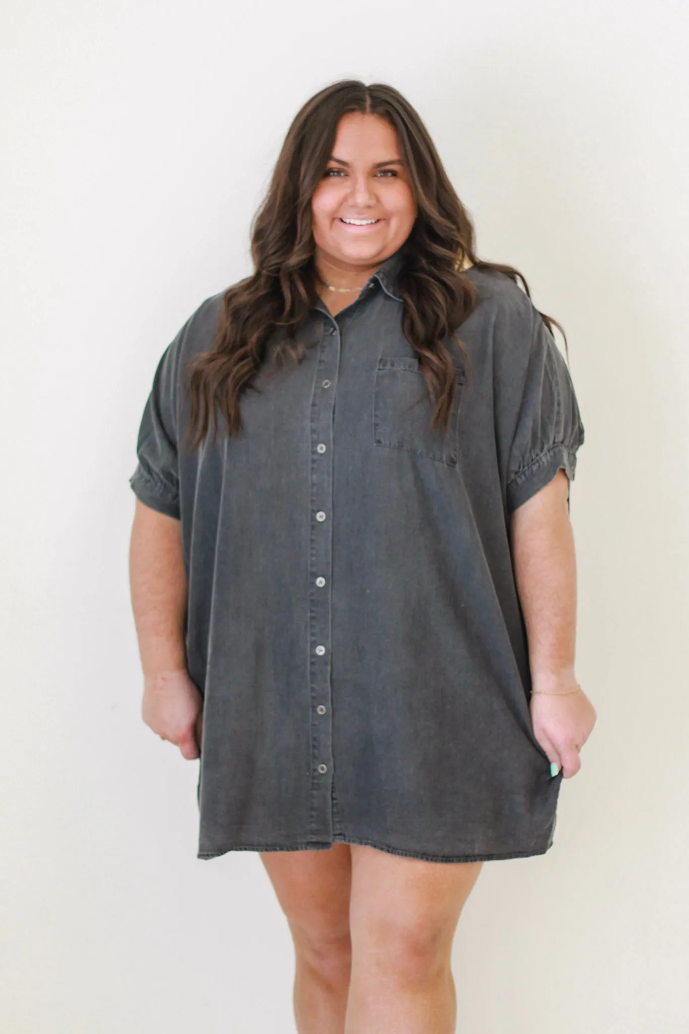 Fade Out Denim Black Dress