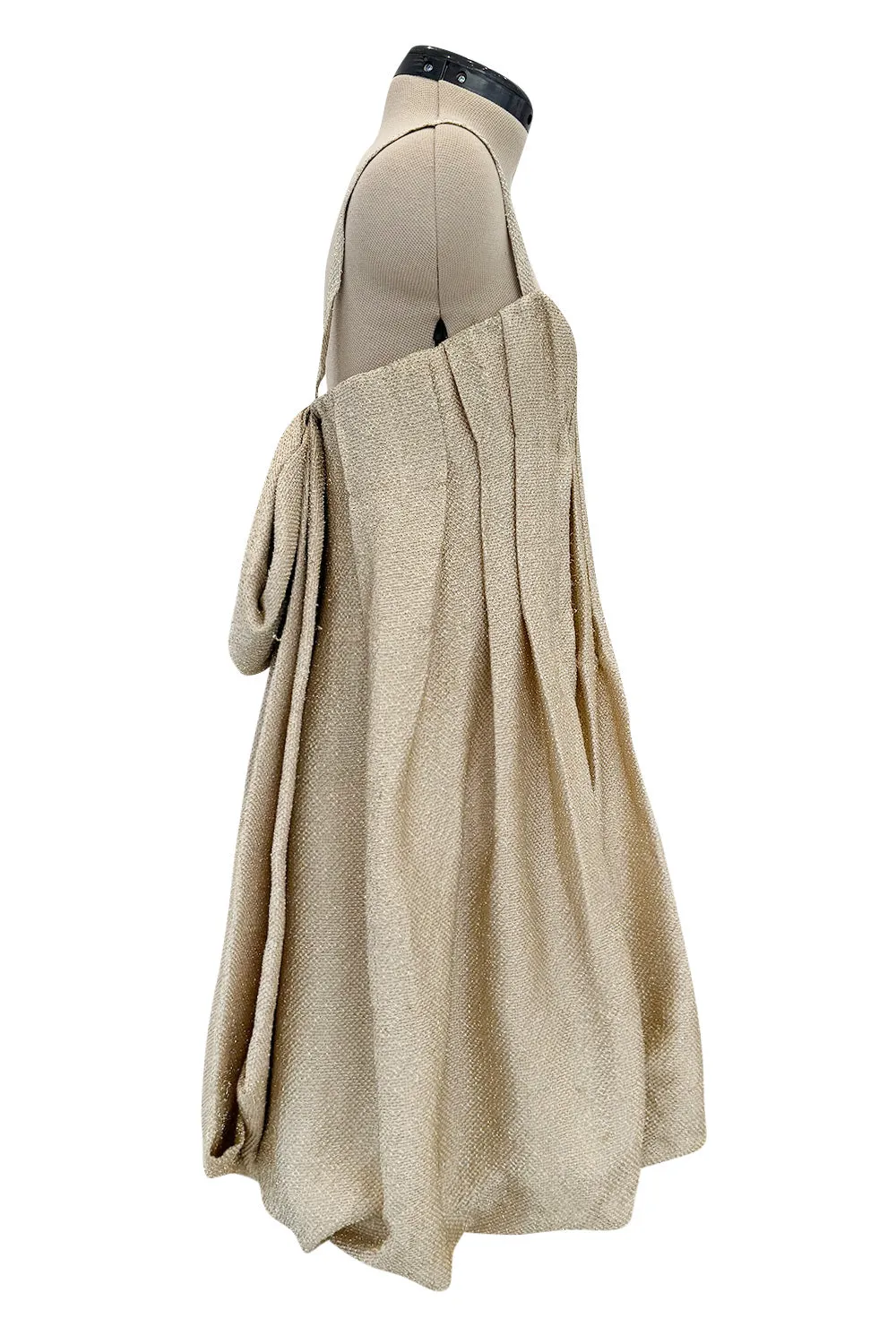Fall 2007 Bottega Veneta by Tomas Maier Strapless Gold Metallic Dress w Puffed Skirt