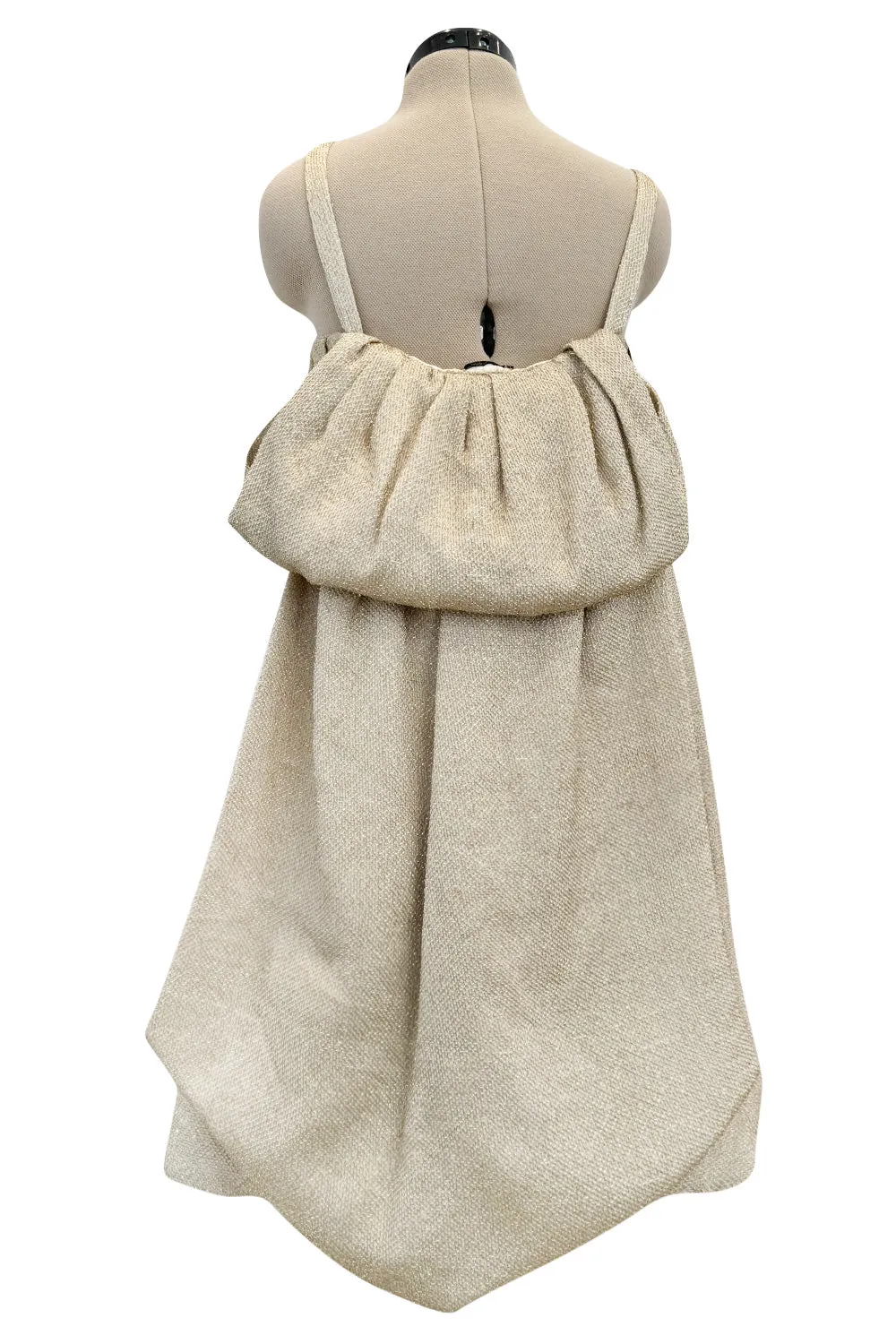 Fall 2007 Bottega Veneta by Tomas Maier Strapless Gold Metallic Dress w Puffed Skirt