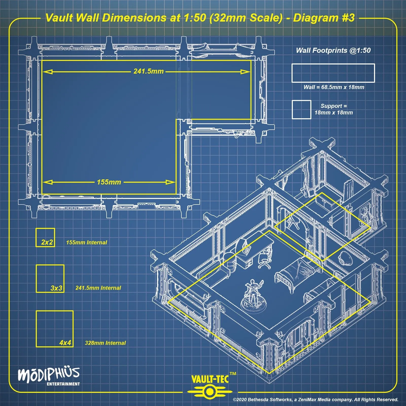 Fallout: Wasteland Warfare - Print at Home - Vault Design Starter Pack STL