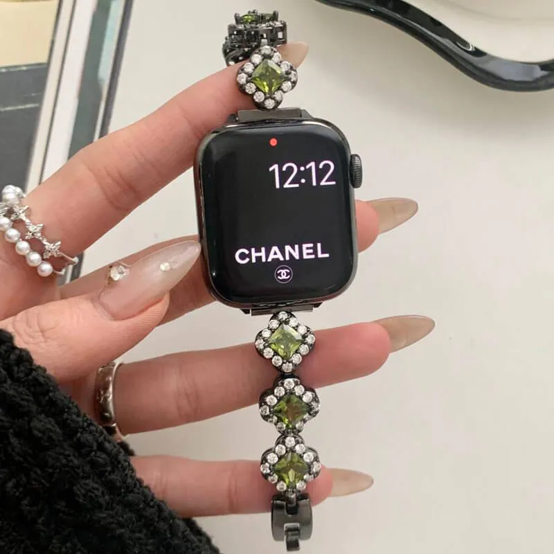 Fashion Luxury Elegant Diamond Metal Apple Watch Band Straps Designer for Women Ladies