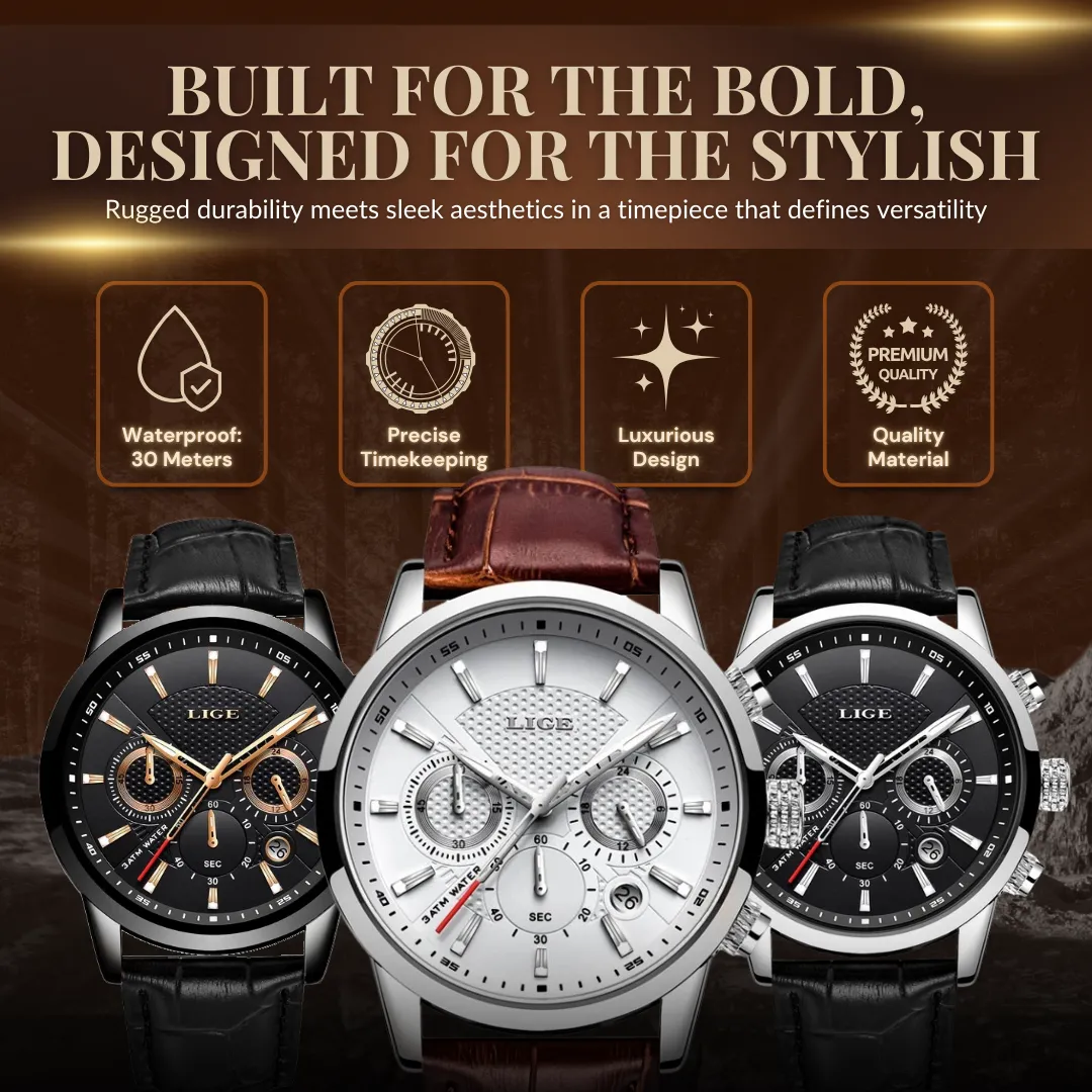 Fashionable Military Leather Watch