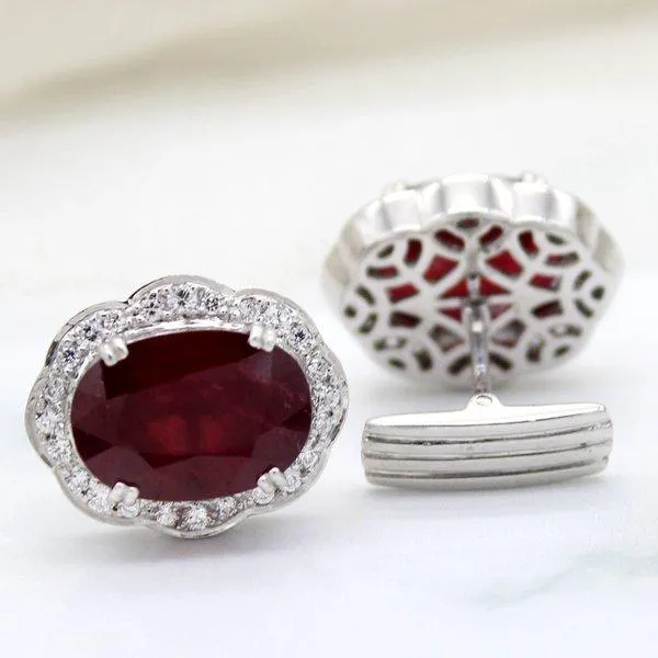 father of the bride ruby cufflinks, halo cufflinks,