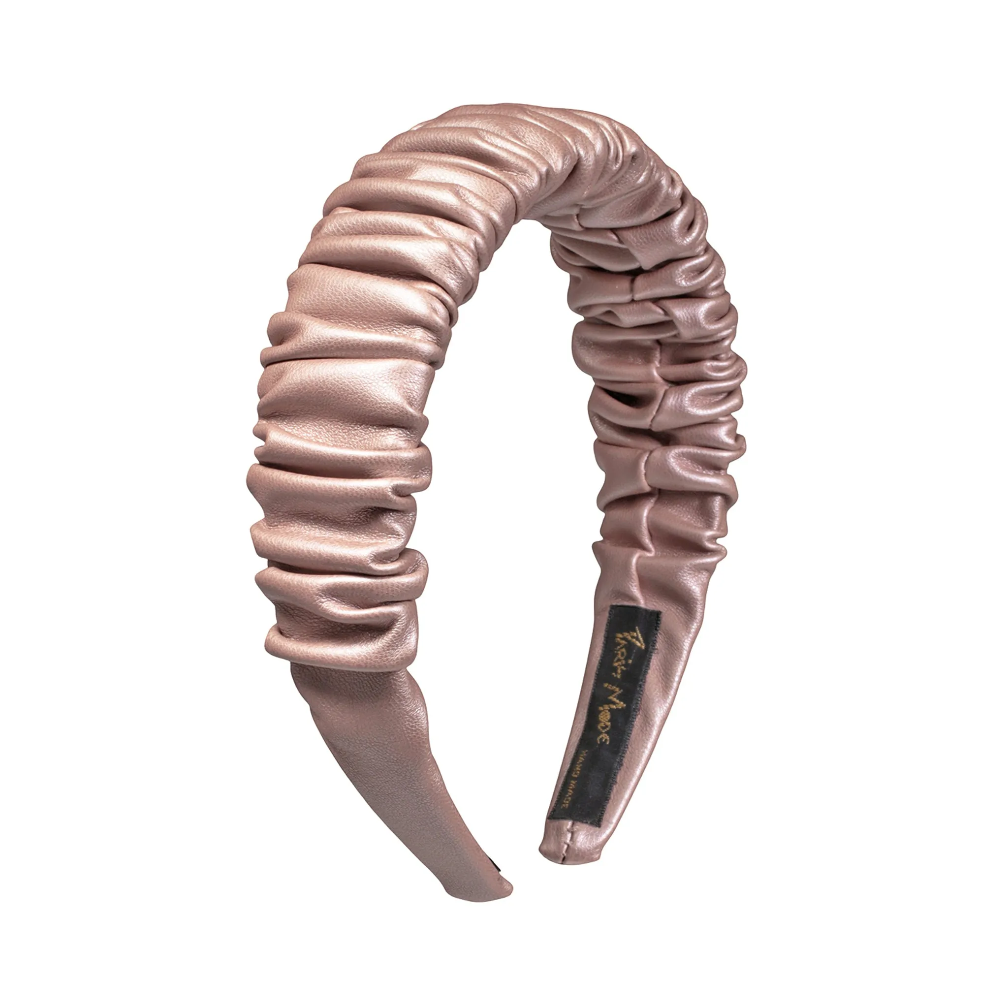 Faux Leather 3 cm Ruffled Nude Headband