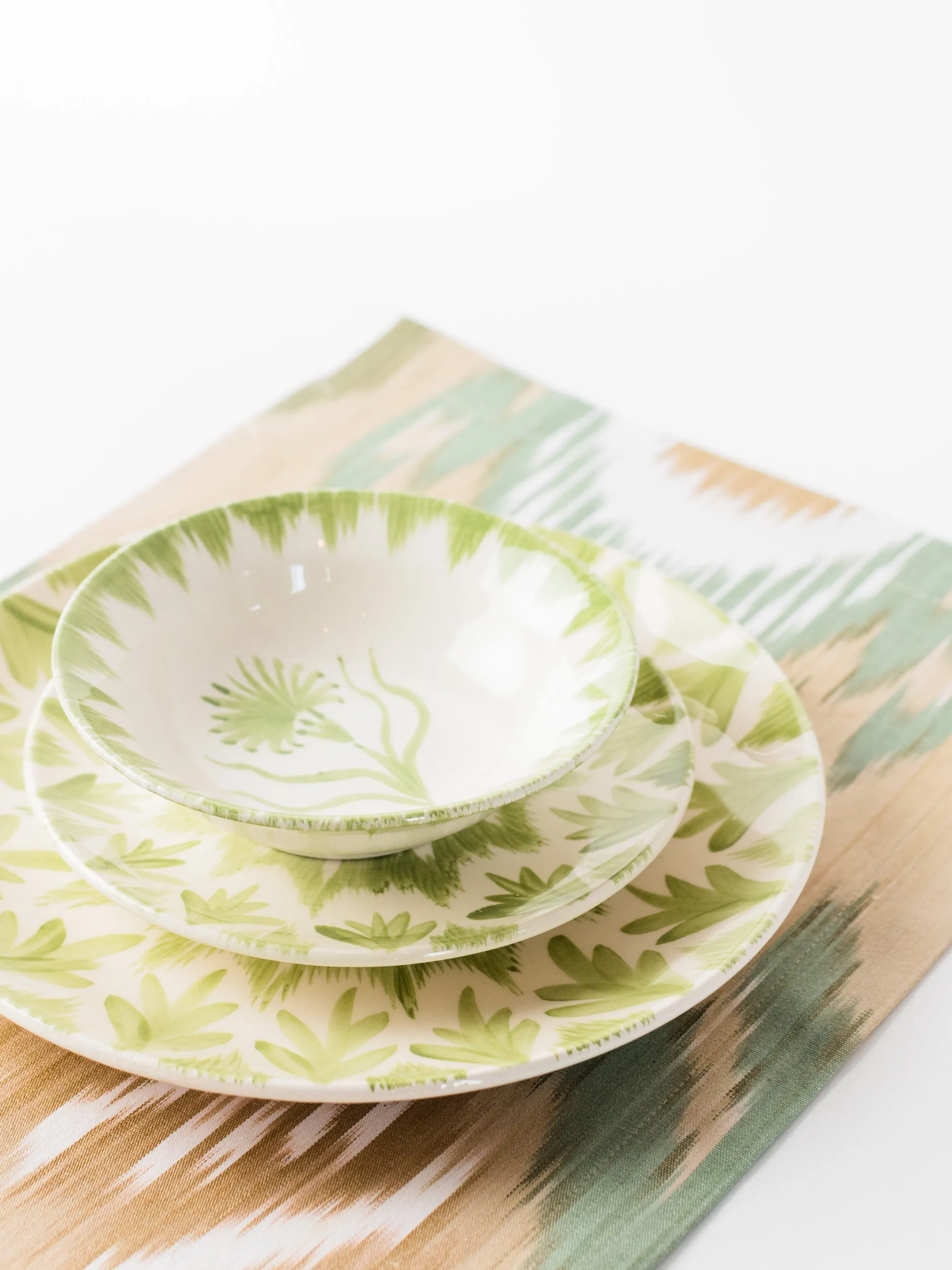 Fawn Ikat Cotton Blend Placemat Set