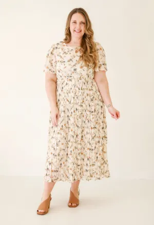 Feeling Free Floral Pleated Midi Dress
