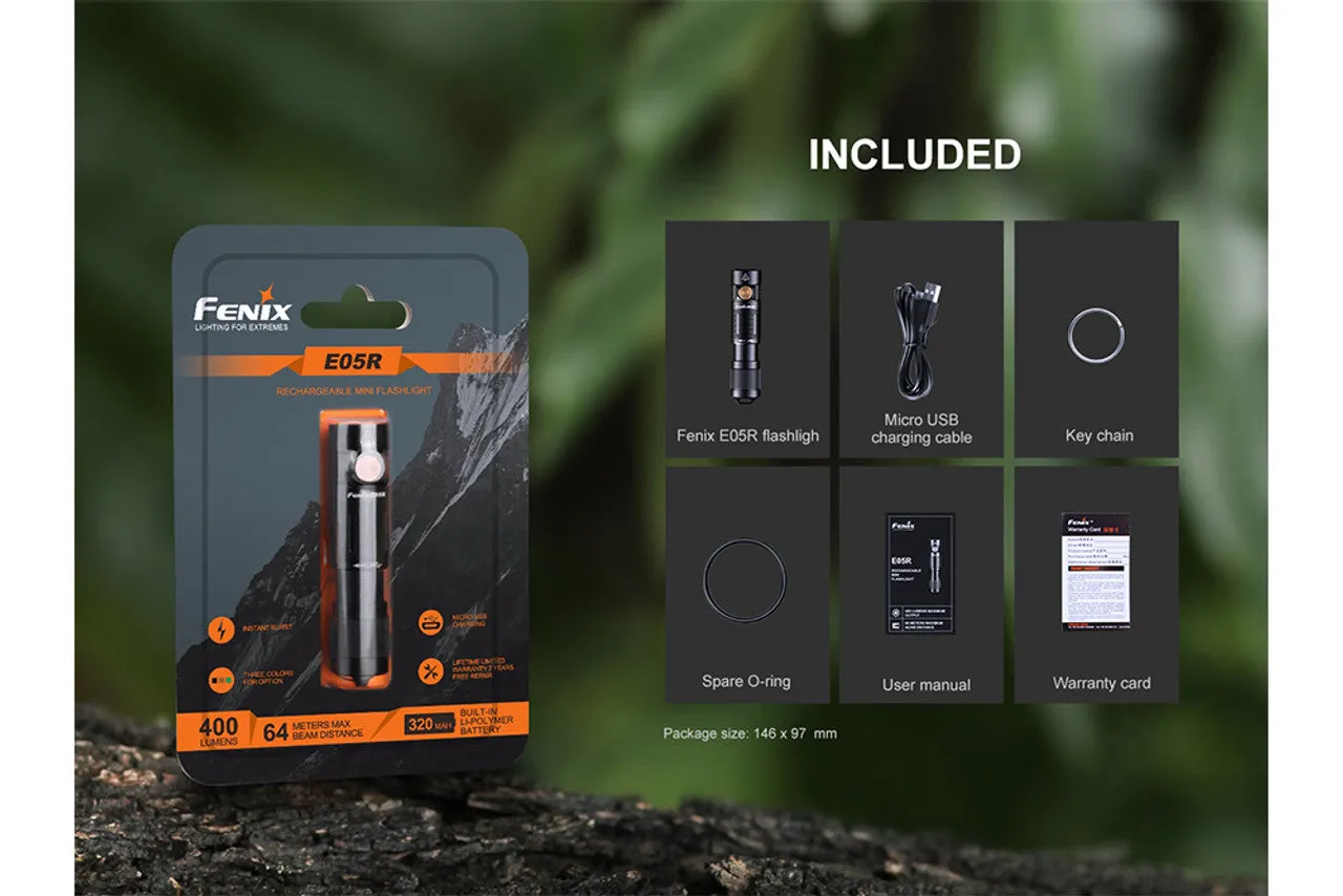 FENIX E05R 400 LUMEN KEYCHAIN FLASHLIGHT