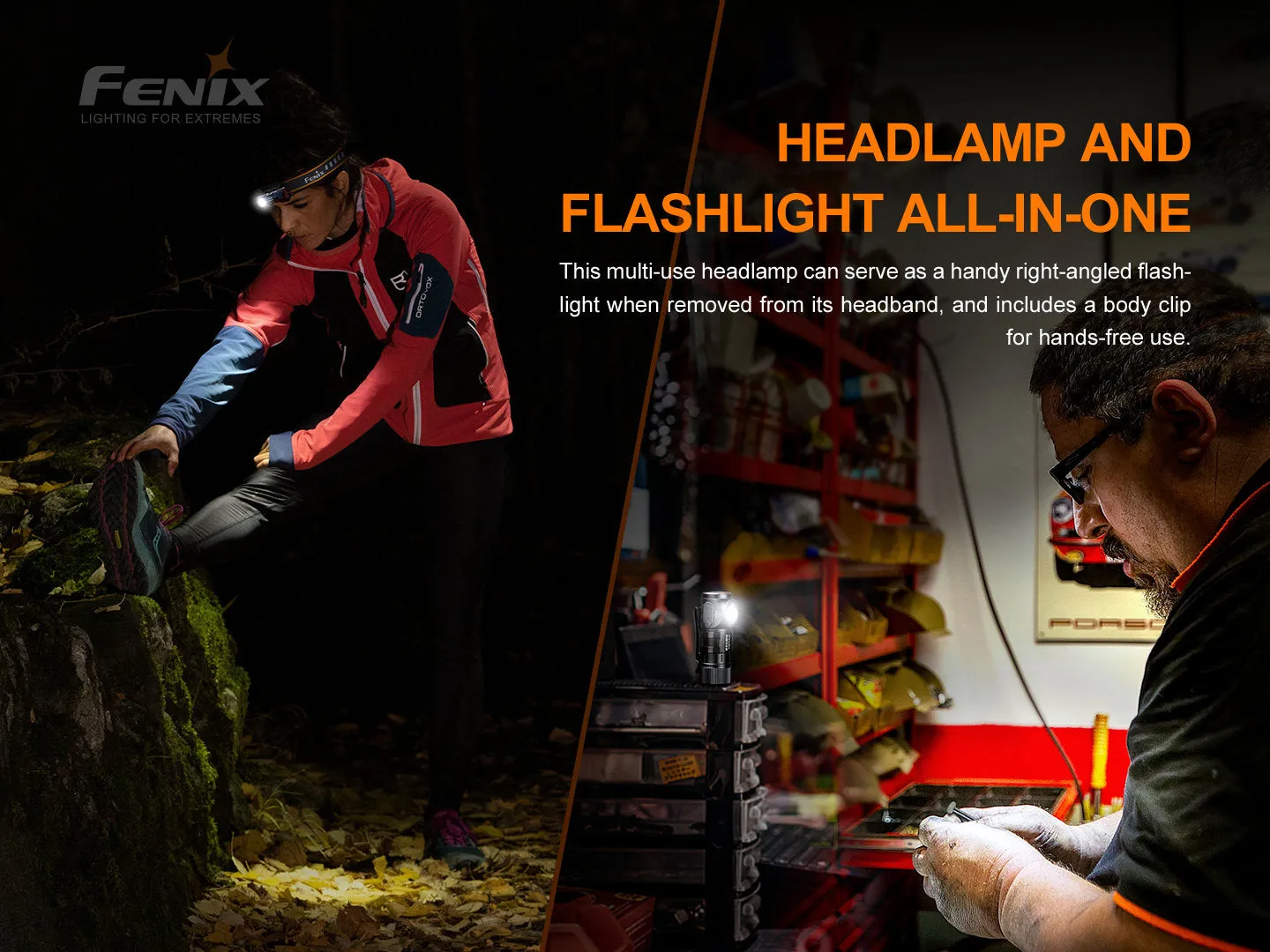 FENIX HM51R Ruby V2.0 RECHARGEABLE HEADLAMP - Full Black