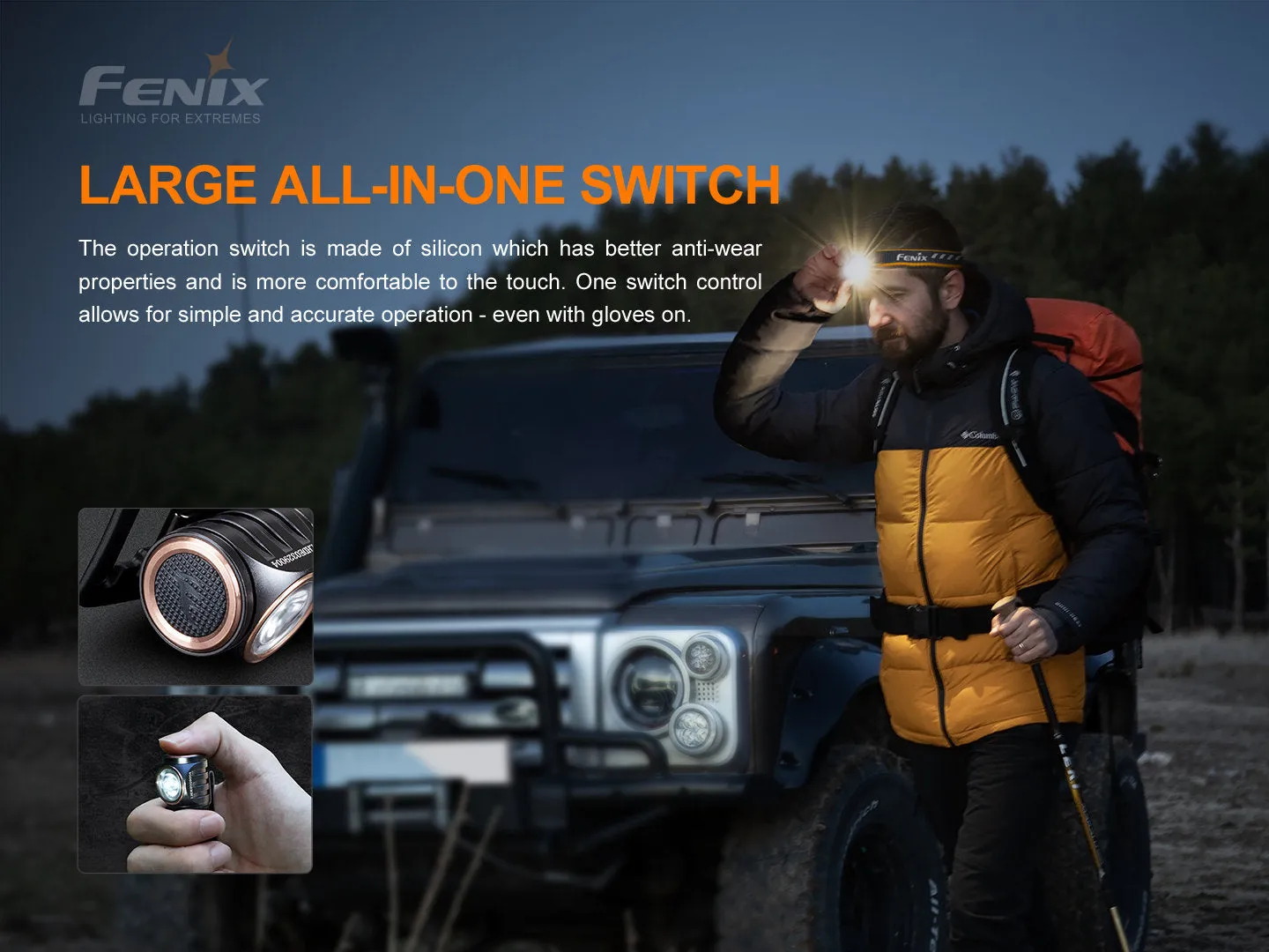 FENIX HM51R Ruby V2.0 RECHARGEABLE HEADLAMP - Full Black