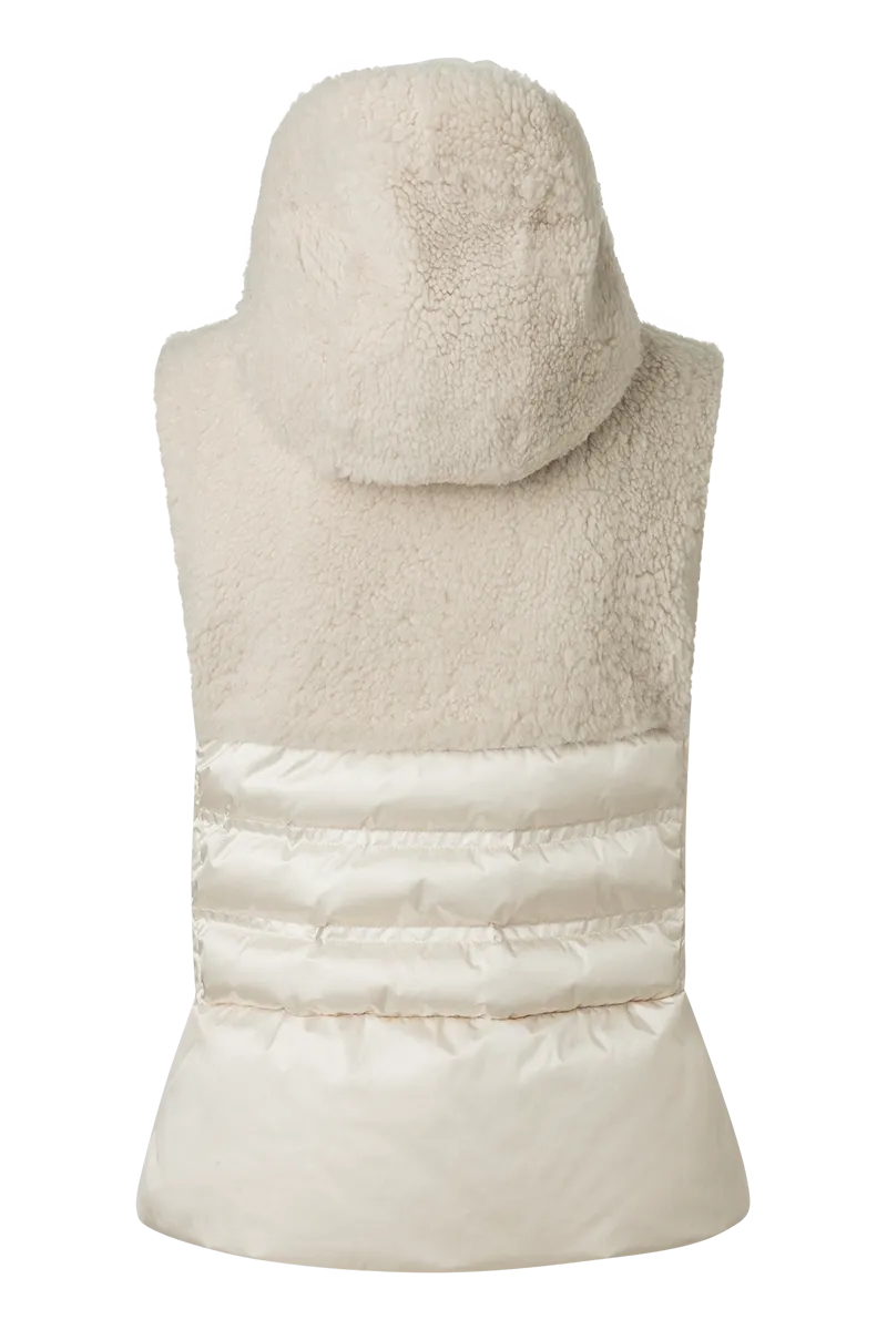 Fenna Hooded Shearling & Down Hybrid Vest