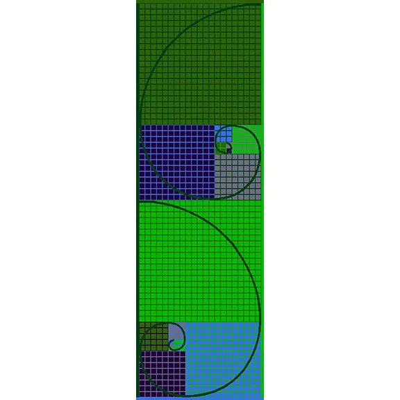 FIBONACCI SCARF IN EMERALD NAVY