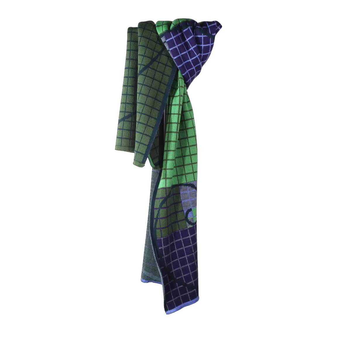 FIBONACCI SCARF IN EMERALD NAVY