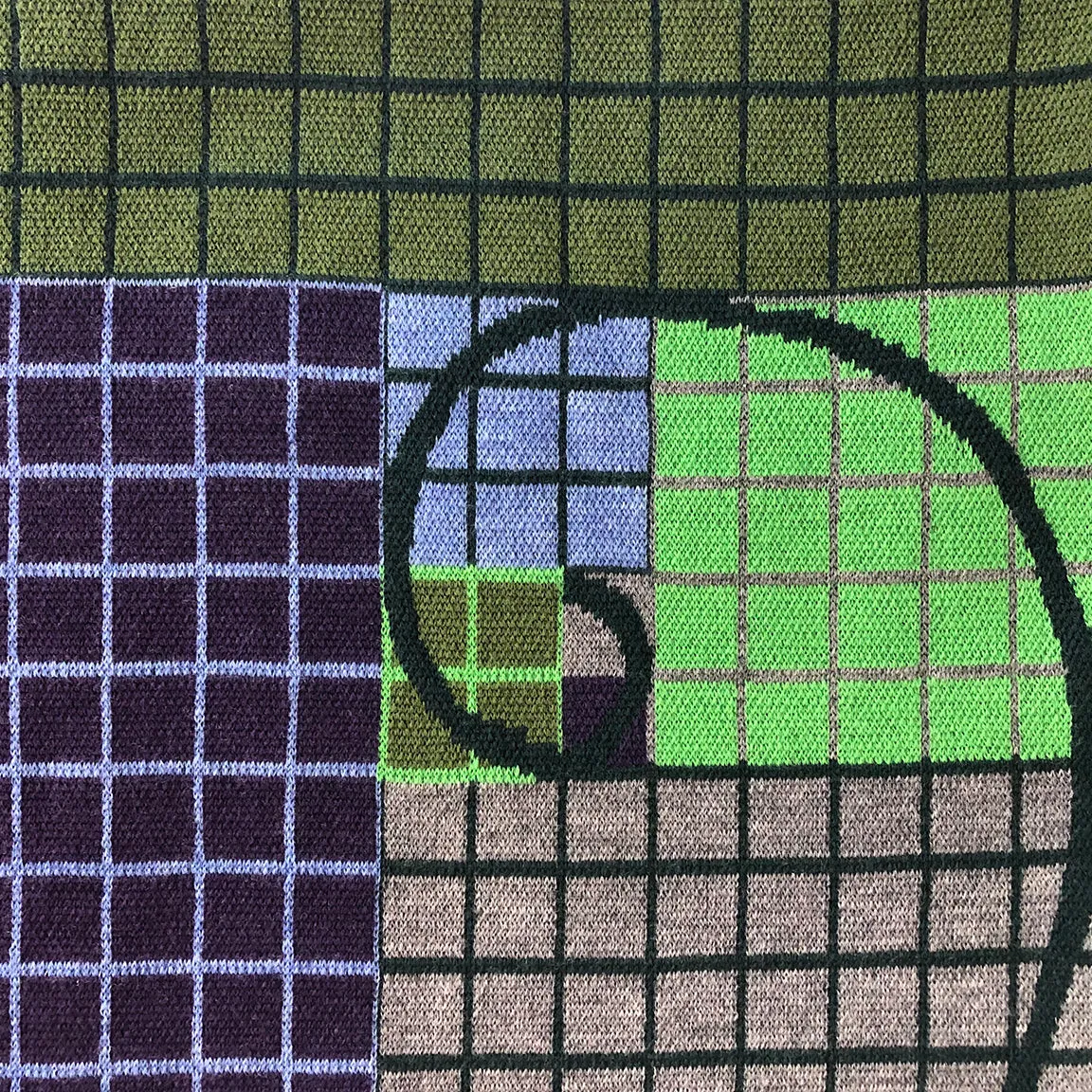 FIBONACCI SCARF IN EMERALD NAVY