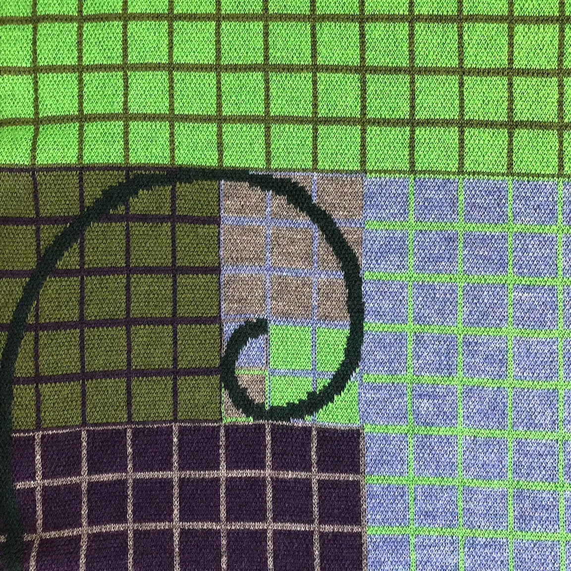 FIBONACCI SCARF IN EMERALD NAVY