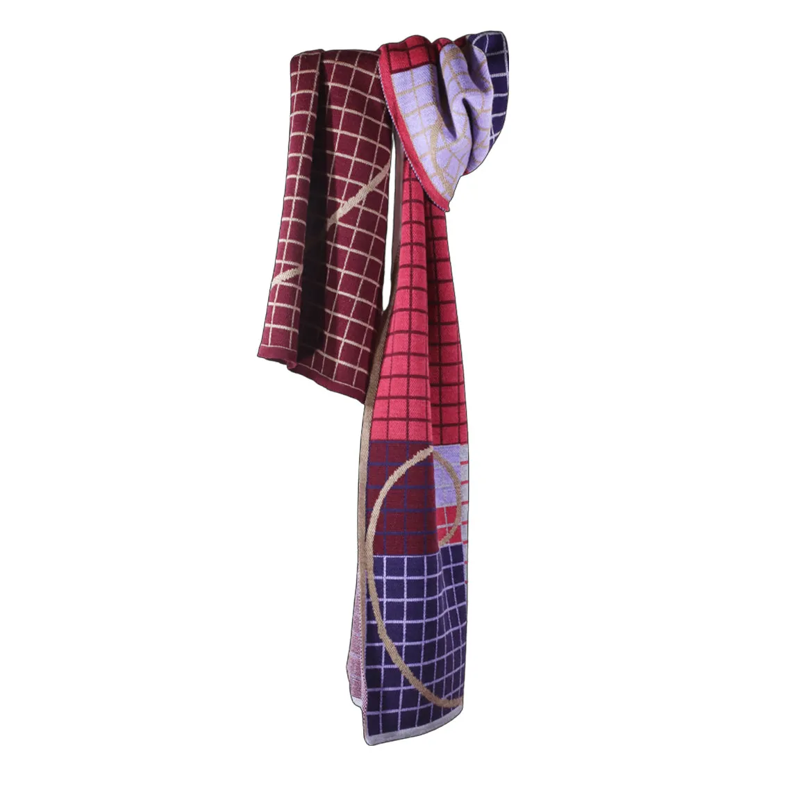 FIBONACCI SCARF IN FUCHSIA BURGUNDY