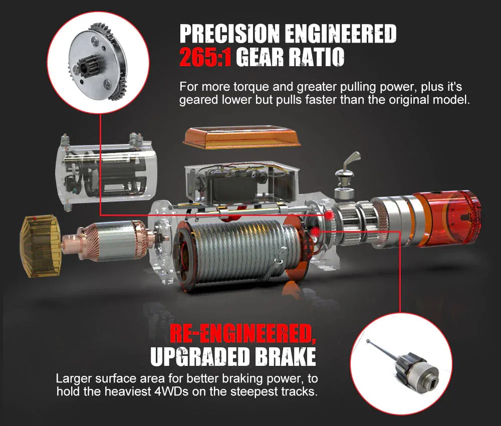 FIERYRED Wireless Electric Winch Synthetic Rope 12V 14500LBS
