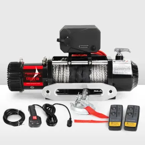 FIERYRED Wireless Electric Winch Synthetic Rope 12V 17500LBS